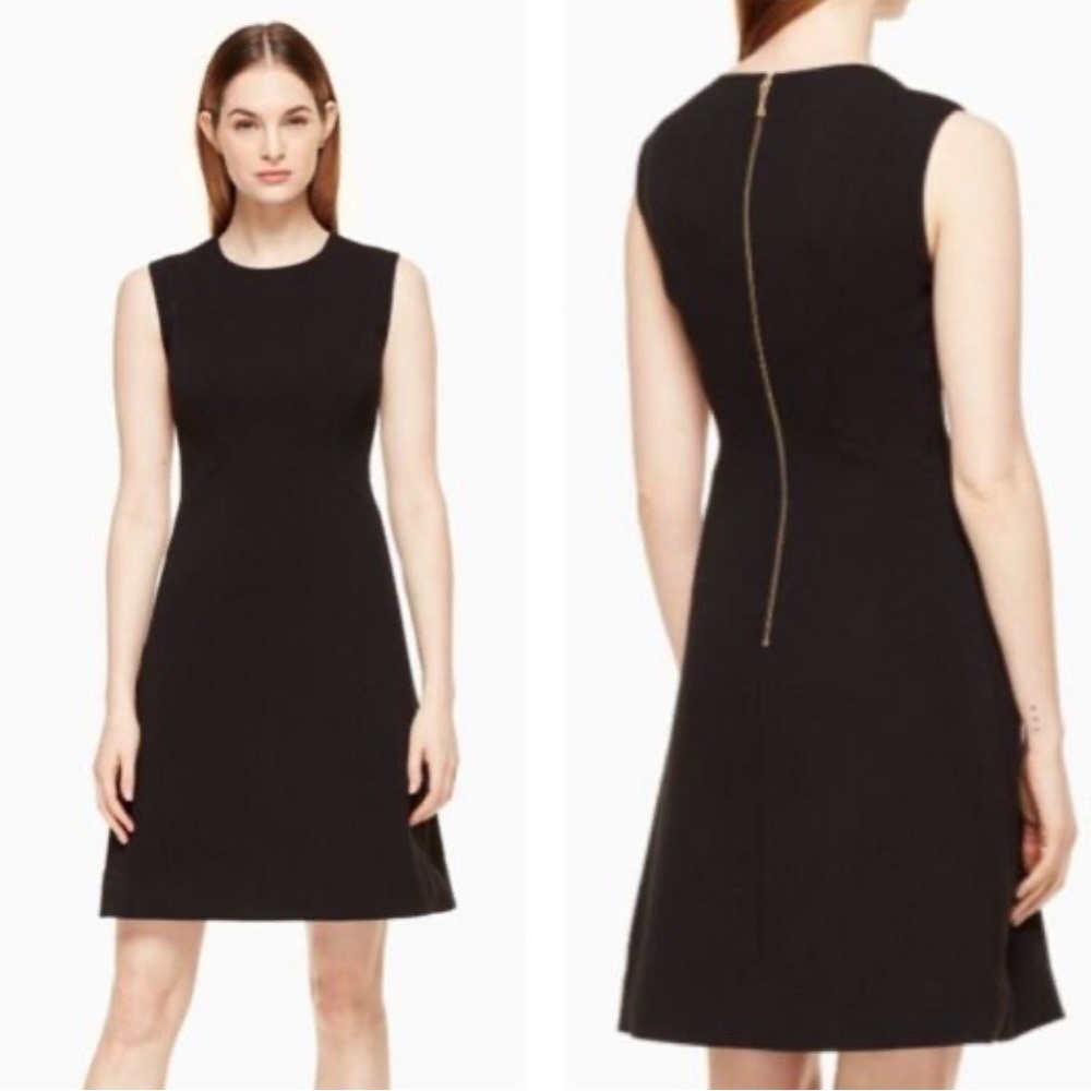 Kate Spade Black Mini Dress with Gold Zipper
